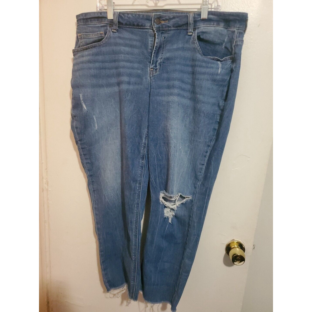 Old Navy Jeans Womens Size 18 Plus Blue Denim Power Ankle Mid Rise Pockets